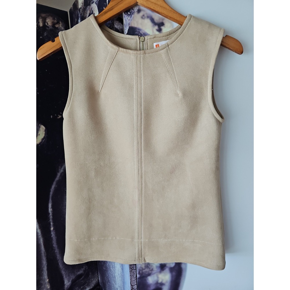 Jude Connally Women's Sleeveless Brown‎ Faux Suede Top Size XS